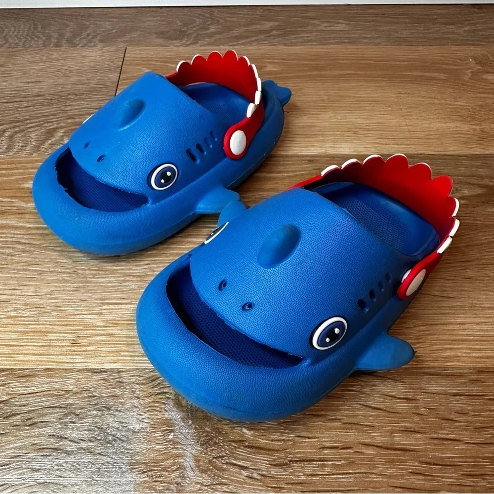 Toddler Boys BUNDLE (2) Baby Shark Water Shoes EVA Clogs, Size 3T-4T